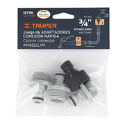 Set de 4 adaptadores para conectores click, TRUPER