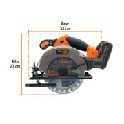 Sierra circular 6-1/2', 20V, 1 batería 4Ah, TRUPER PRO