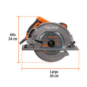 Sierra circular 7-1/4', 1750W, TRUPER PRO