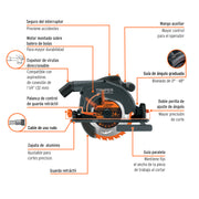 Sierra circular 7-1/4' 1900W, TRUPER INDUSTRIAL