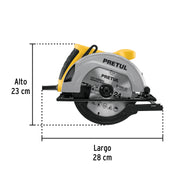 Sierra circular 7-1/4', 1200W, PRETUL