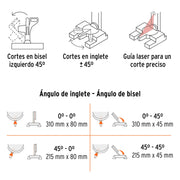 Sierra de inglete 10', 1900W telescópica compuesta, TRUPER