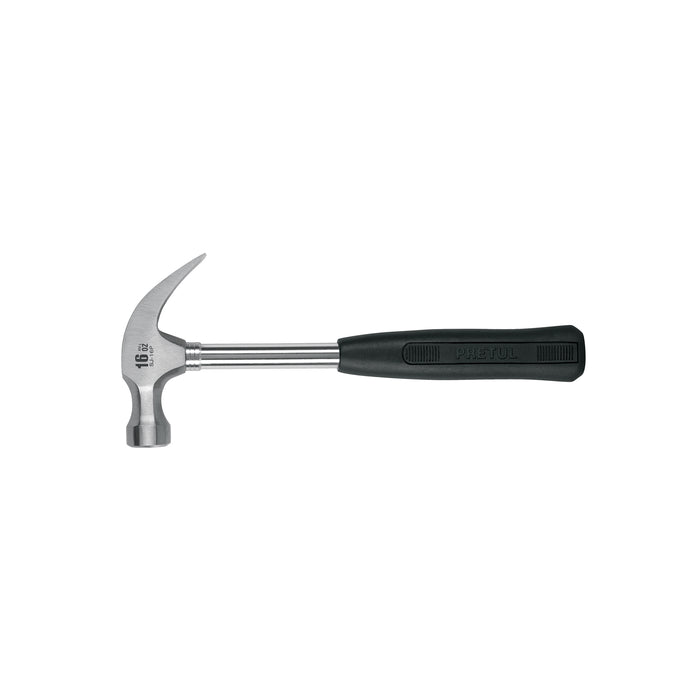 Martillo pulido, 16 oz, uña curva, mango tubular, PRETUL