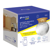 Luminario decorativo 19x16 cm pantalla cristal, sin lámpara