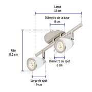 Luminario de sobreponer 2 spots base GU10, Verona, VOLTECK