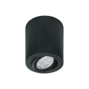 Luminario de sobreponer con spot dirigible, redondo, negro