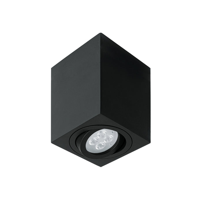 Luminario de sobreponer c/spot dirigible, cuadrado, negro