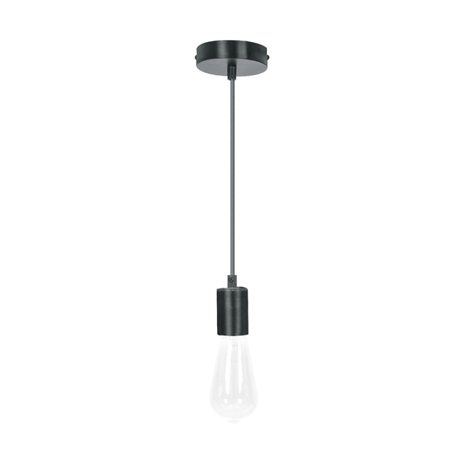 Socket colgante metálico, negro, VOLTECK