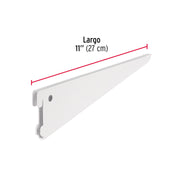 Ménsula plana blanca para cremallera doble, 27cm, FIERO