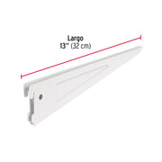 Ménsula plana blanca para cremallera doble, 32cm, FIERO