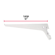 Ménsula plana blanca para cremallera sencilla, 30cm, FIERO