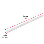 Cremallera doble blanca para ménsulas planas, 1.5m, FIERO