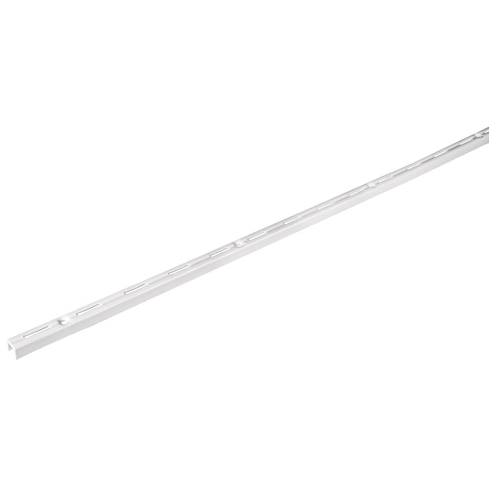 Cremallera sencilla blanca para ménsulas planas, 2m, FIERO
