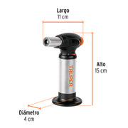 Mechero recargable de 64 ml para flamear alimentos, TRUPER