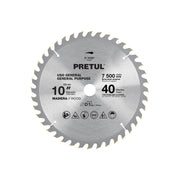 Disco sierra 10' para madera, 40 dientes centro 1', PRETUL