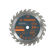 Disco sierra 4-1/2' para madera, 24 dientes centro 3/8'