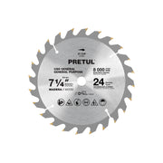Disco sierra 7-1/4' p/madera, 24 dientes centro 5/8', PRETUL