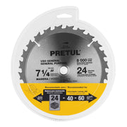 Disco sierra 7-1/4' p/madera, 24 dientes centro 5/8', PRETUL