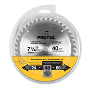 Disco sierra 7-1/4' p/madera, 40 dientes centro 5/8', PRETUL