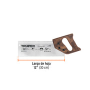 Serrucho de costilla 12' Diamante, 12 DPP, TRUPER