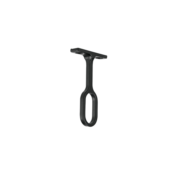Soporte negro para tubo ovalado de closet, HERMEX