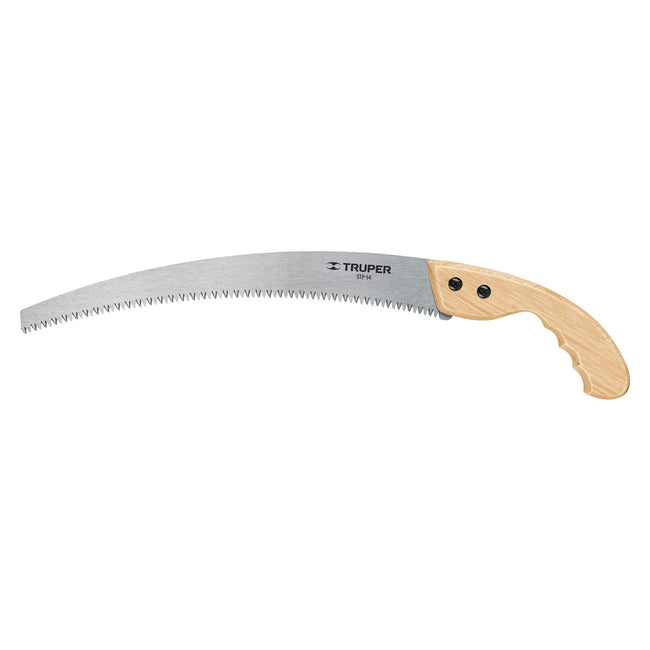 Serrucho de poda 14',hoja curva,6 DPP, mango madera, TRUPER