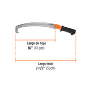 Serrucho de poda 14' c/gancho,curvo,5 DPP,mango Comfort Grip