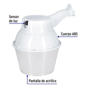 Luminario suburbano ABS con foco LED 40W 6500K sensor de luz