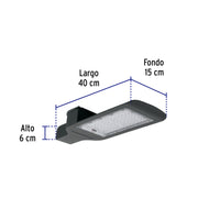 Luminario suburbano LED 60 W 6500 K, sensor de luz, VOLTECK