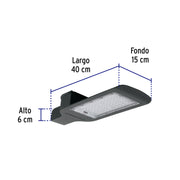 Luminario suburbano LED 120 W 6500 K, sensor de luz, VOLTECK