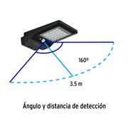 Luminario suburbano solar LED 4 W 6500 K con sensor de luz