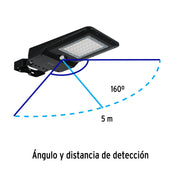 Luminario suburbano solar LED 15 W 6500 K con sensor de luz