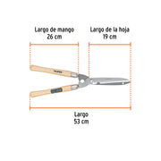 Tijera para poda 53 cm, ligera, mangos de madera, TRUPER