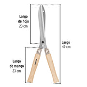 Tijera para poda 49 cm, mangos de madera, PRETUL