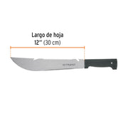 Machete rambo 12', cacha inyectada negra, con funda, TRUPER
