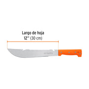 Machete rambo 12', cacha remachada naranja, TRUPER