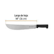 Machete estándar 14' cacha negra inyectada, TRUPER