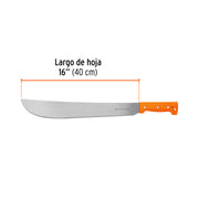 Machete estándar 16' cacha naranja remachada, TRUPER