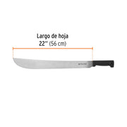 Machete estándar 22' cacha negra inyectada, TRUPER