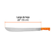 Machete estándar 22' cacha naranja remachada, TRUPER