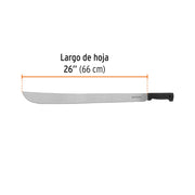 Machete estándar 26' cacha negra inyectada, TRUPER