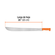 Machete estándar 26' cacha naranja remachada, TRUPER