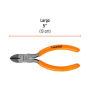 Pinza de corte diagonal 5' mango de PVC, TRUPER
