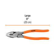Pinza para electricista 8' alta palanca mango PVC, TRUPER