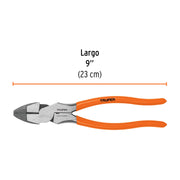 Pinza para electricista 9' alta palanca mango PVC, TRUPER