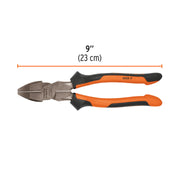 Pinza para electricista 9' alta palanca mango Comfort Grip