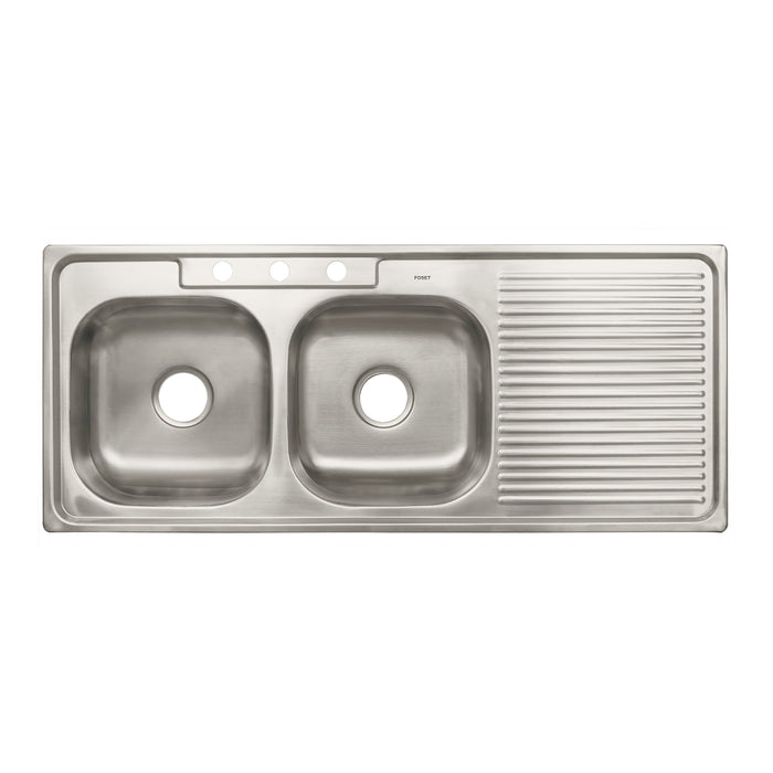 Tarja de empotrar 120x50cm doble tina izquierda, FOSET BASIC