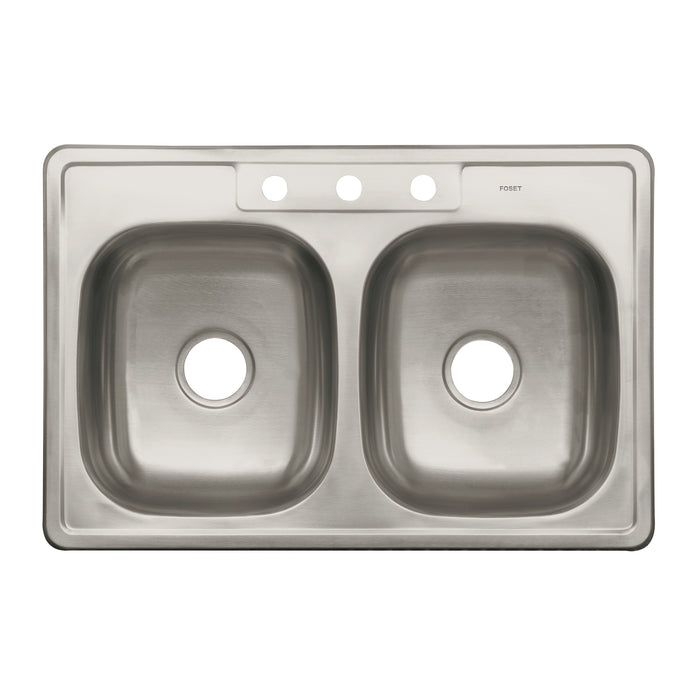 Tarja de empotrar 84x56cm doble tina, FOSET BASIC