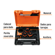 Juego de 4 tarrajas para tubo de 1/2' a 1', TRUPER