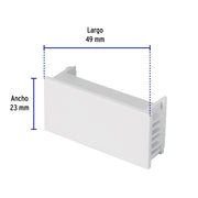 Tapón ciego, 1 módulo, línea Española, color blanco, VOLTECK